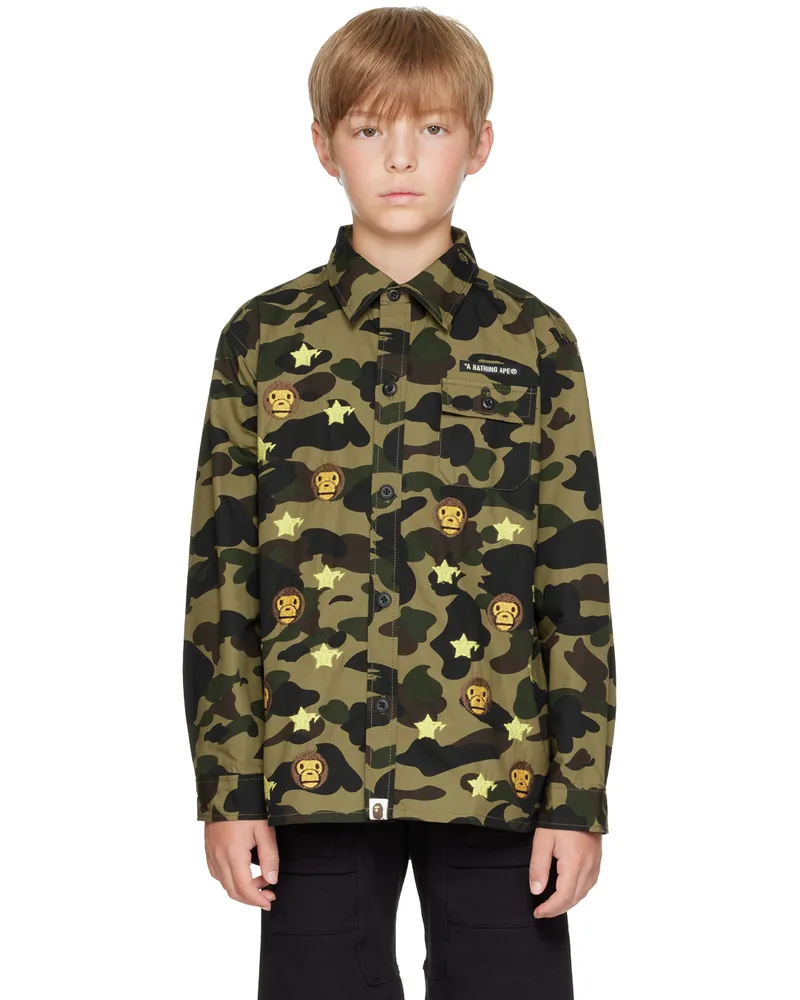 BAPE Kids Green 1st Camo Baby Milo STA Shirt Green