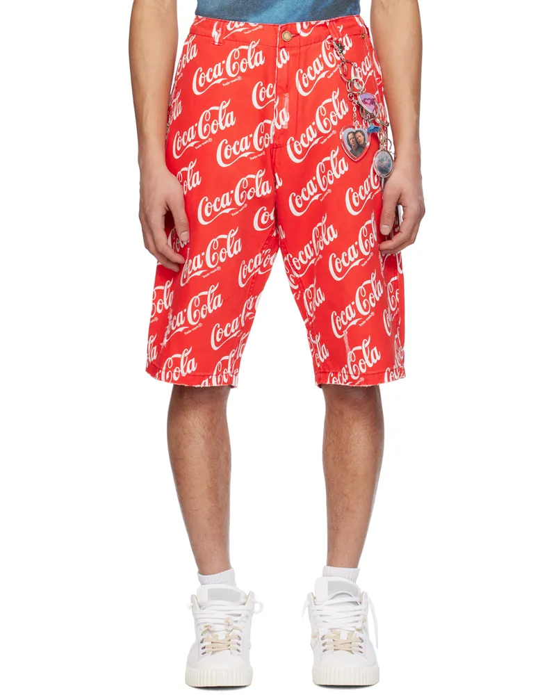 ERL Red Printed Shorts Coca