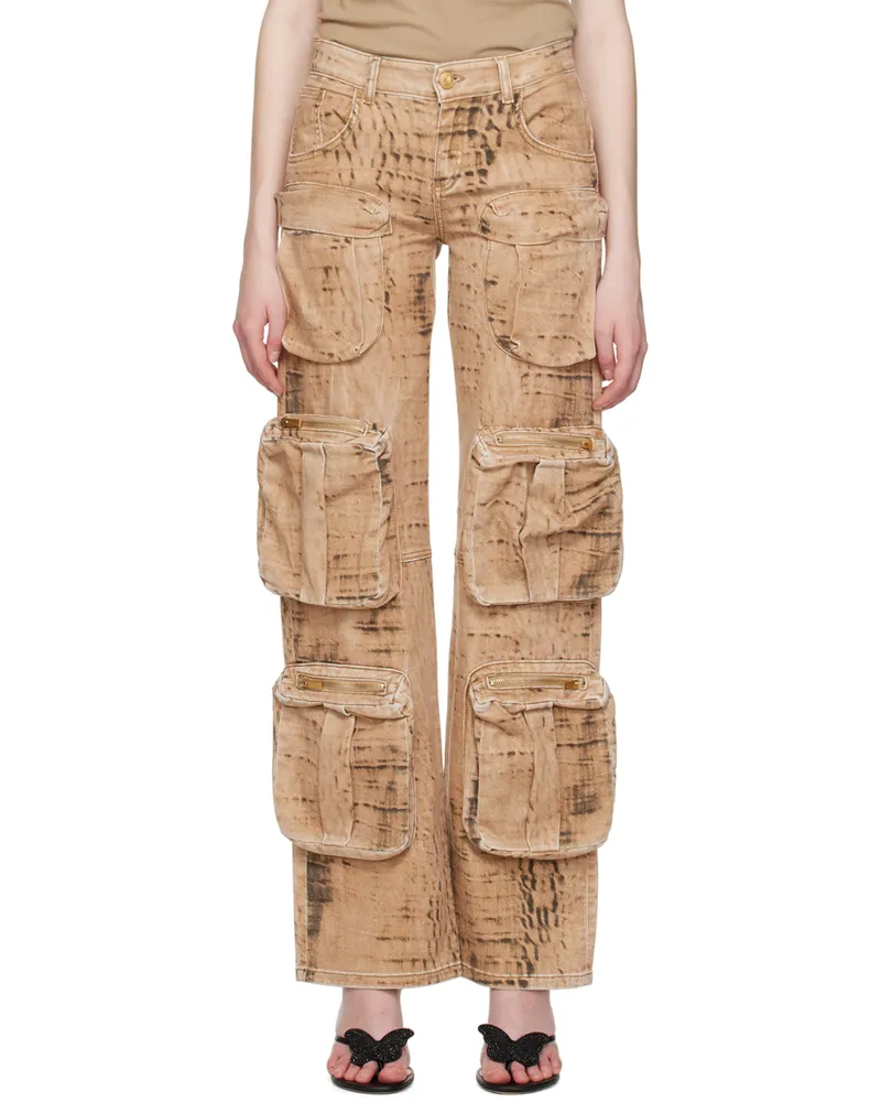 Blumarine Tan Camouflage Trousers M5705