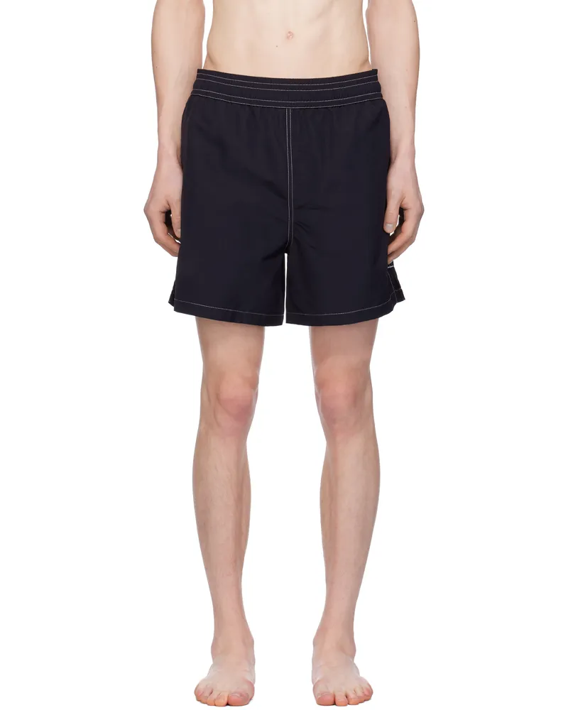 AMI Paris Black Beach Swim Shorts 001