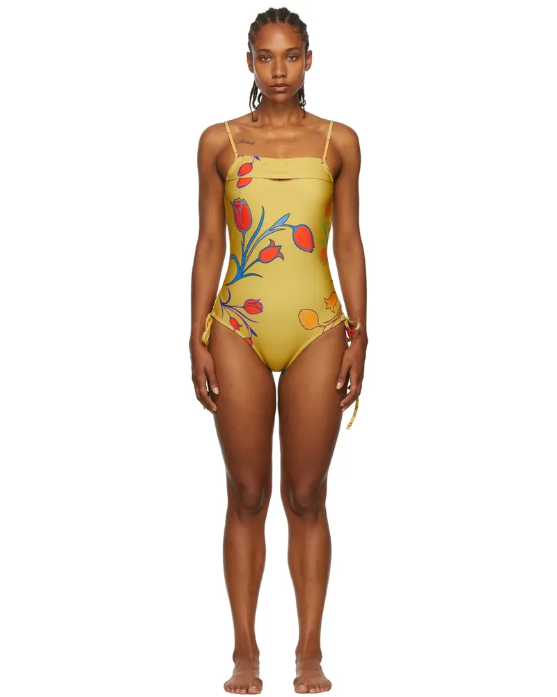 BARRAGÁN SSENSE Exclusive Yellow Peeka One-Piece Swimsuit Yellow