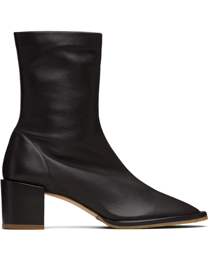by FAR Brown Josiah Lamb Nappa Leather Ankle Boots Br054