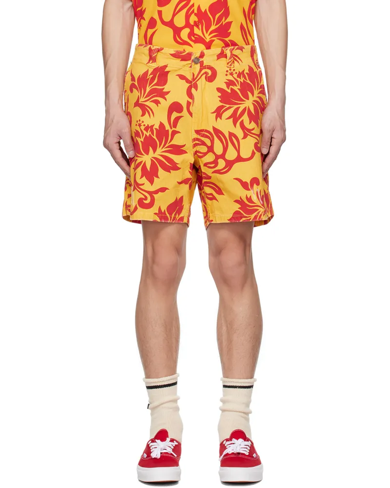 ERL Yellow Graphic Shorts Erl