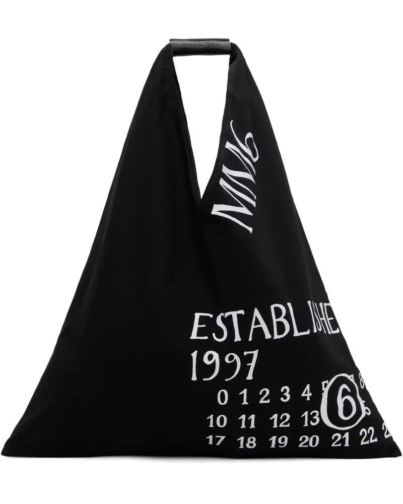 Maison Margiela Black Classic Triangle 'Established' Print Tote T8013
