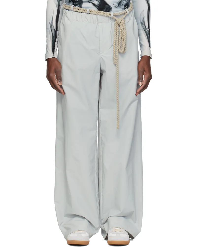 SERAPIS Gray Rope Track Pants Silver