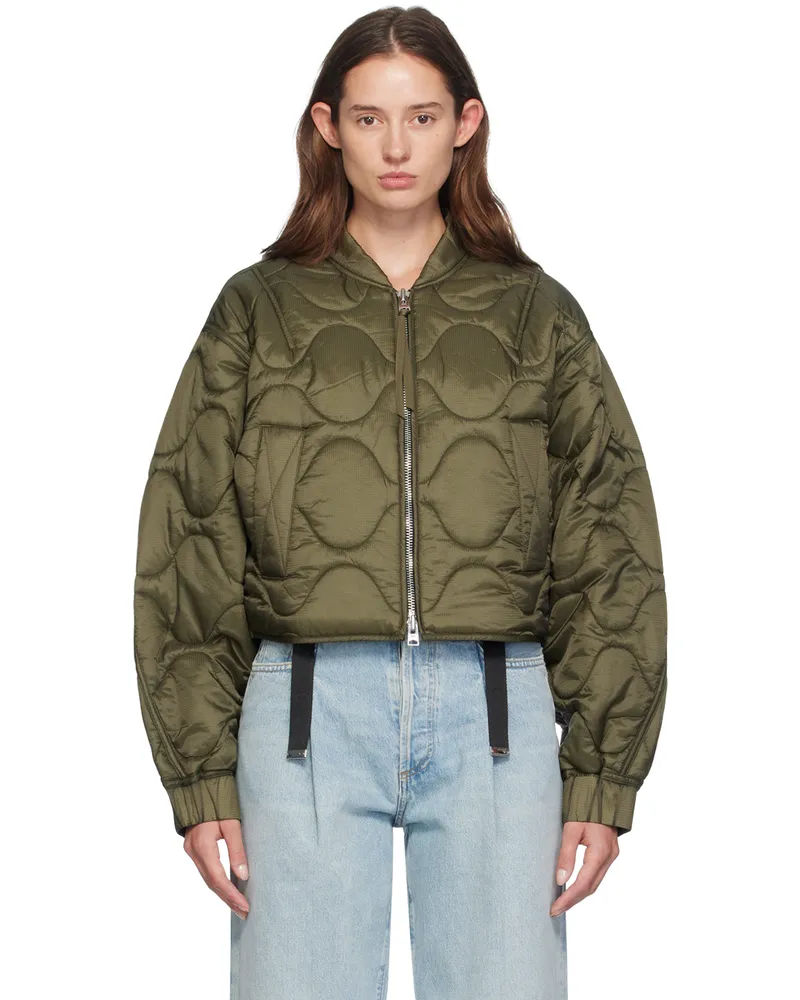 AGOLDE Khaki Iona Bomber Jacket Olive