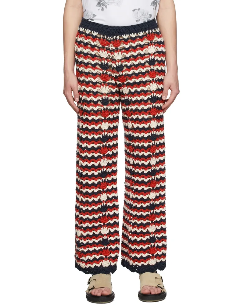 Soulland Navy Stripe Muse Trousers Multi