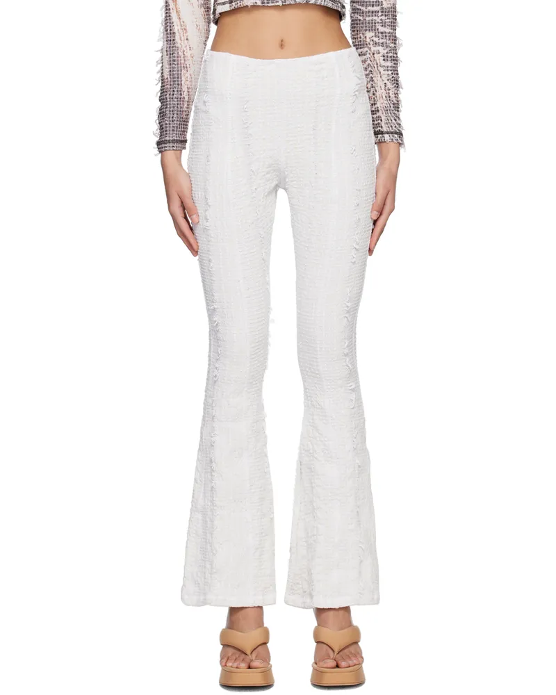 Luna Del Pinal White Stretch Weave Trousers White