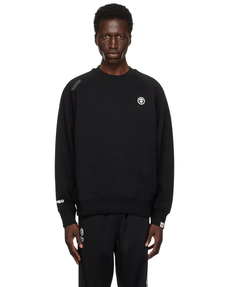 AAPE by A Bathing Ape Black 'AAPE Now' Raglan Sweatshirt Bkx