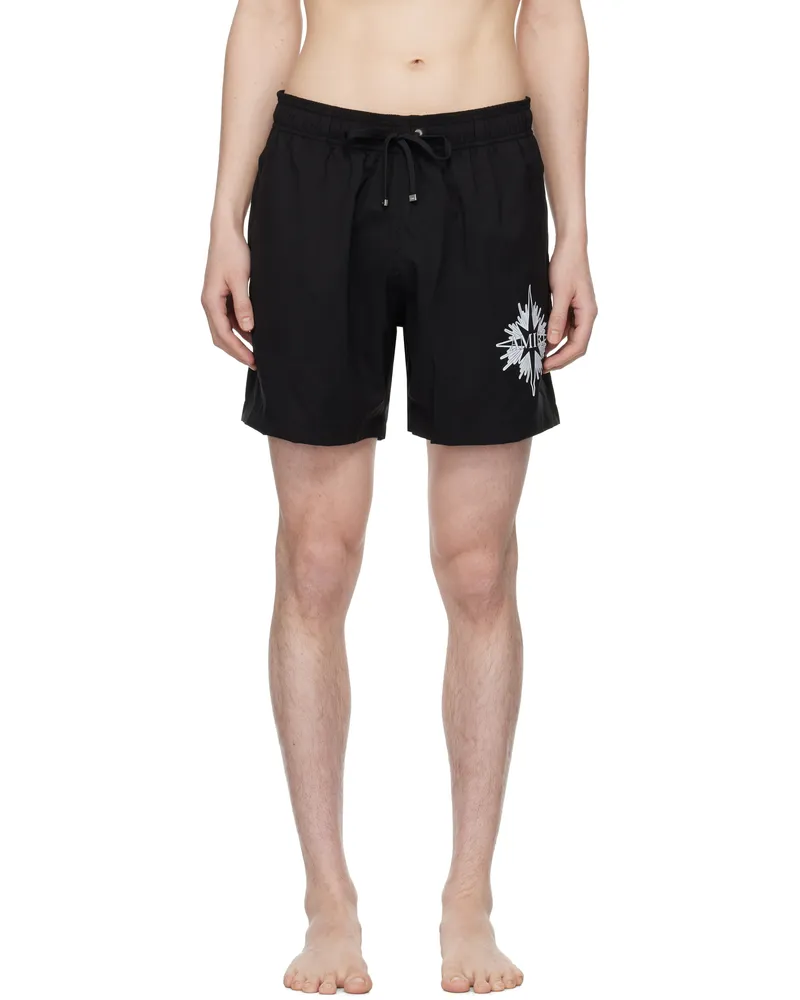 Amiri Black Starburst Swim Shorts Black