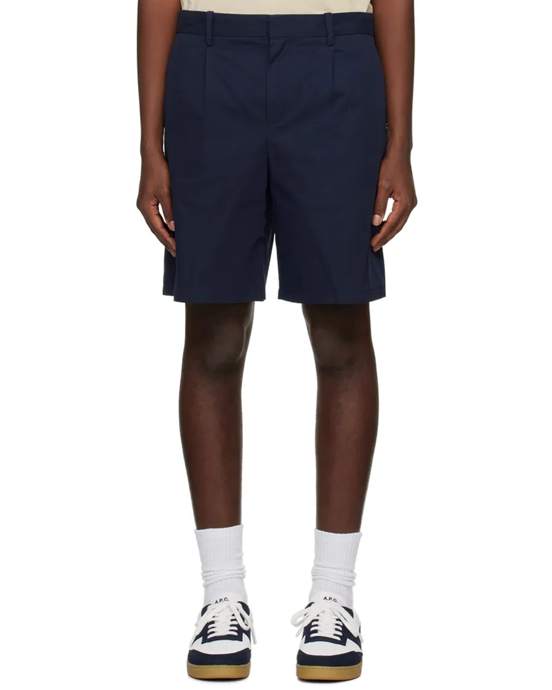 A.P.C. Navy Terry Shorts Iaj