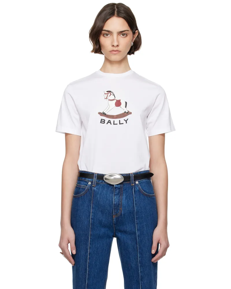 Bally White Beni Bischof Rocking Horse T-shirt U001