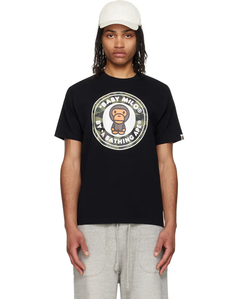 BAPE Black 1st Camo Milo Busy Works T-shirt Bk0