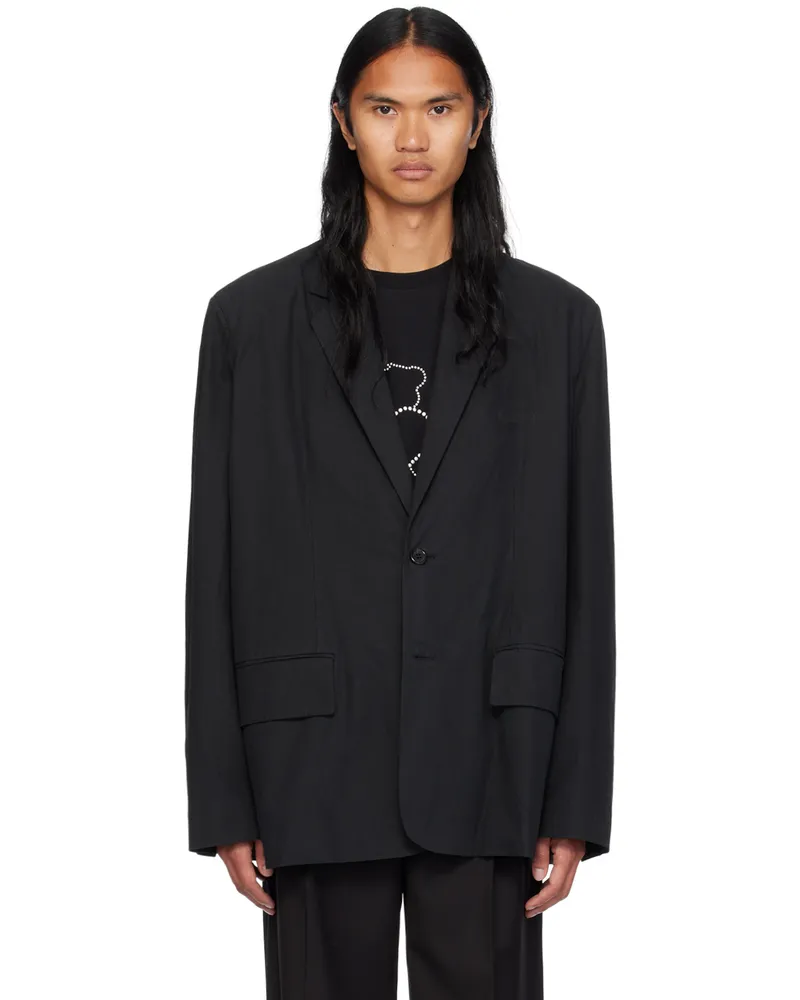 WE 11 DONE Black Single Blazer Black
