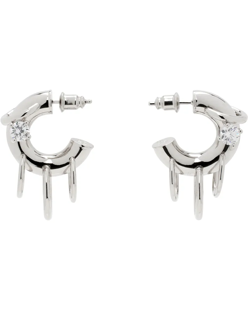 PANCONESI Silver Pierced Hoop Earrings Copper