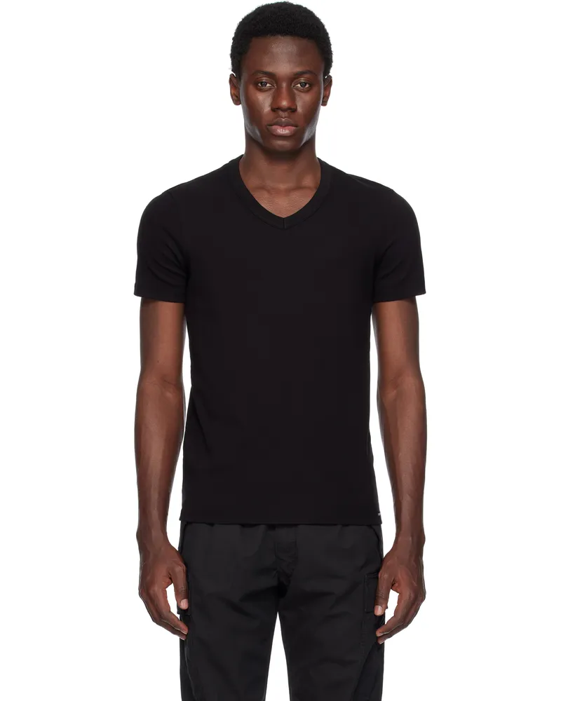 Tom Ford Black Cotton Stretch Jersey T-shirt Black