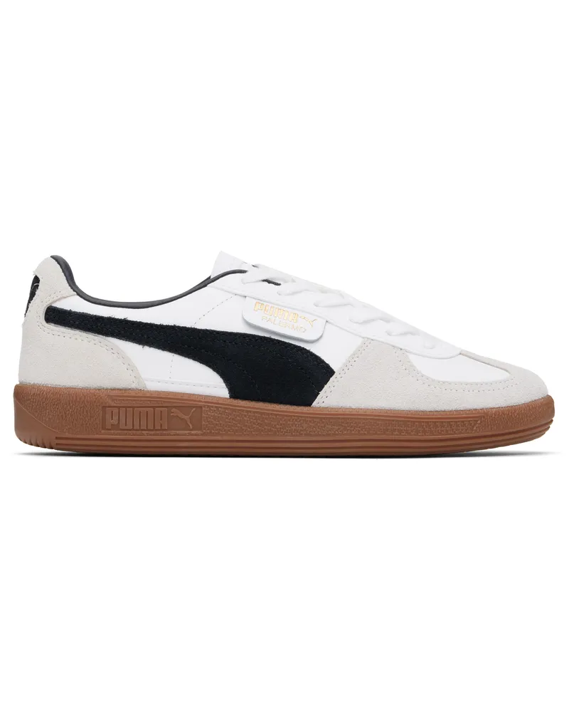 Puma White & Gray Palermo Leather Sneakers Puma