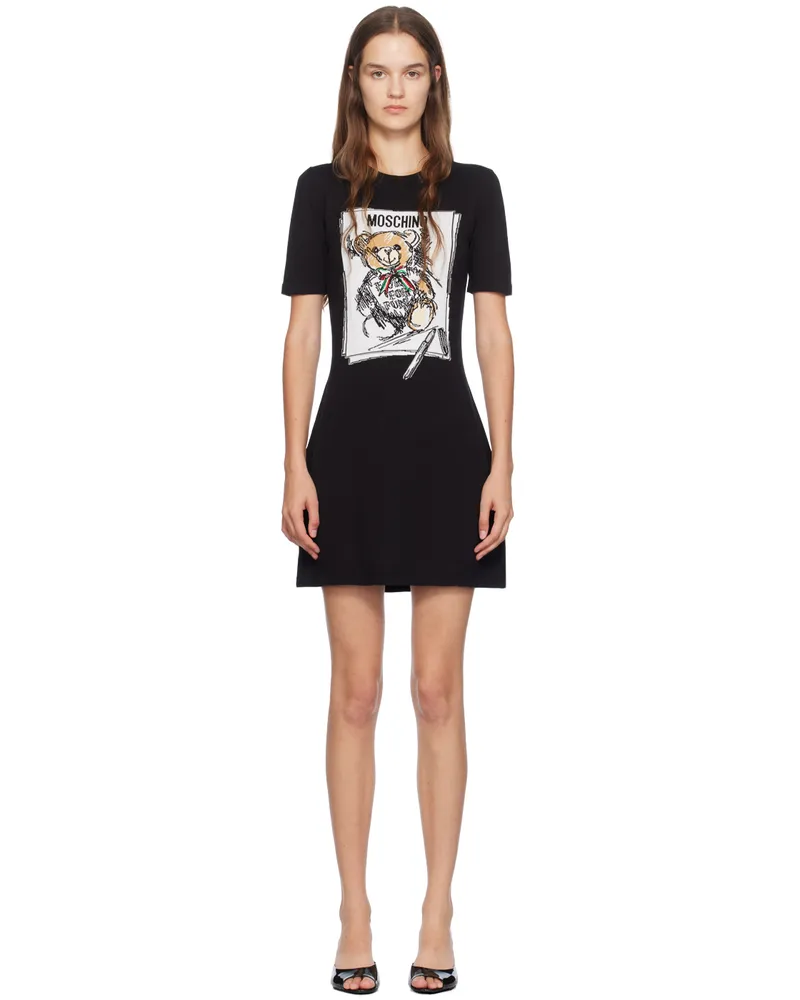 Moschino Black Teddy Bear Minidress 0555