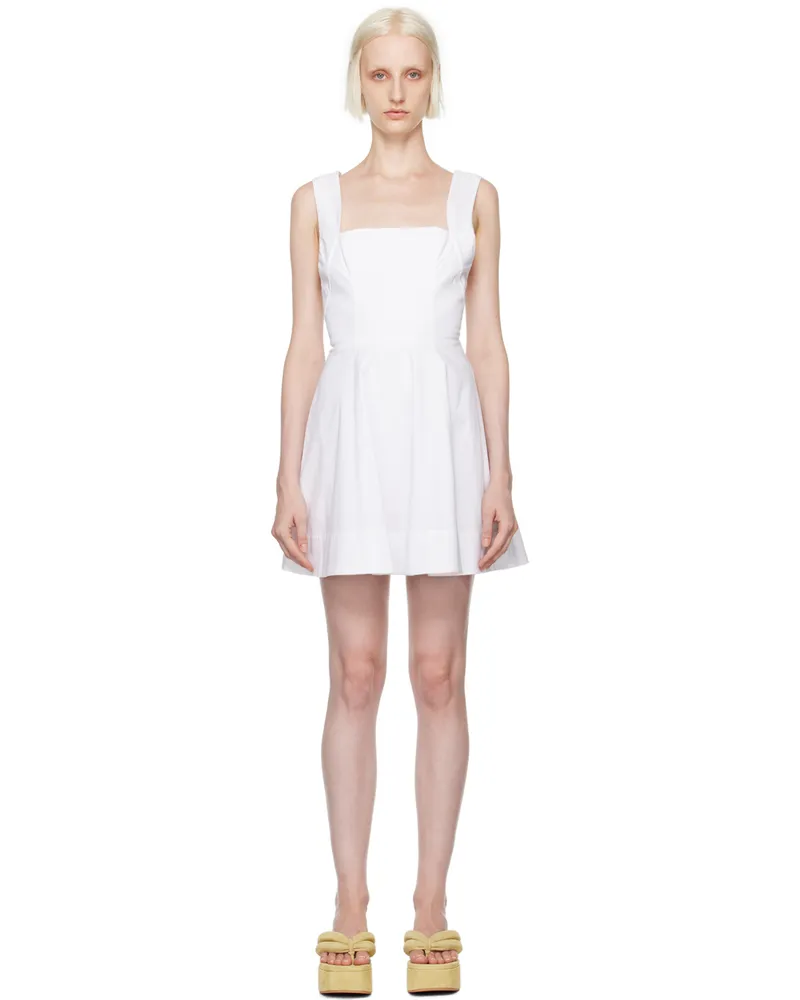 STAUD White Teresa Minidress Wht