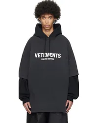 VETEMENTS Black Printed T-Shirt Washed