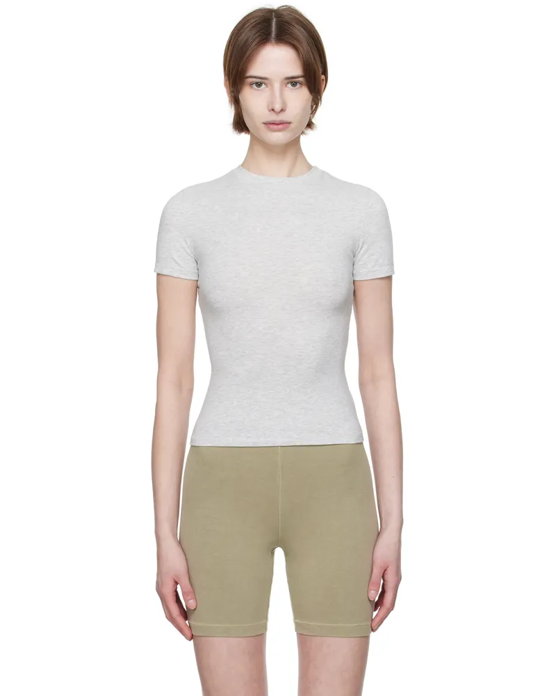 SKIMS Gray Cotton Jersey T-shirt Light