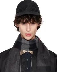 Burberry Black Check Baseball Cap Black