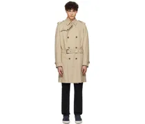 Beige Double-Breasted Trench Coat