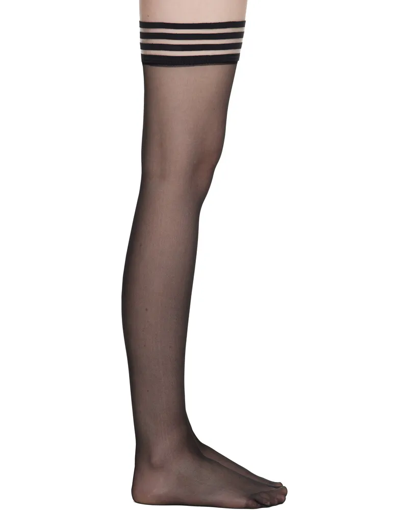 Swedish Stockings Black Mira Stay Up Socks Black