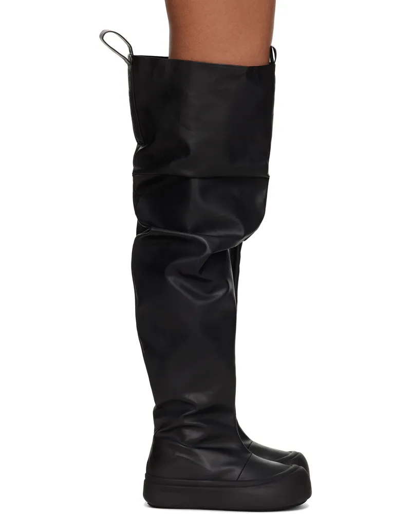 YUME YUME Black Thigh High Fisherman Tall Boots Black