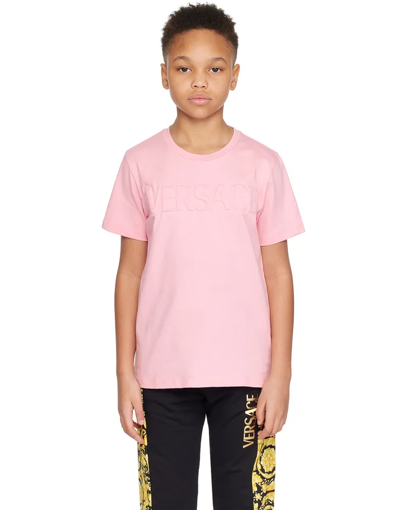 Versace Kids Pink Embossed T-Shirt Tuta