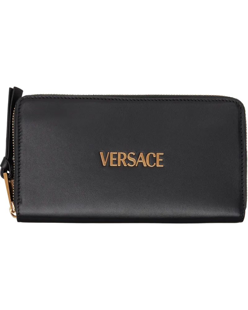 Versace Black 'Versace' Tag Long Wallet 1b00v-black-versace