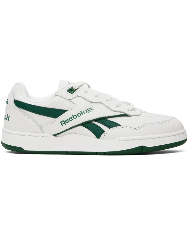 Reebok White & Green Bb 4000 Ii Basketball Sneakers Purgry