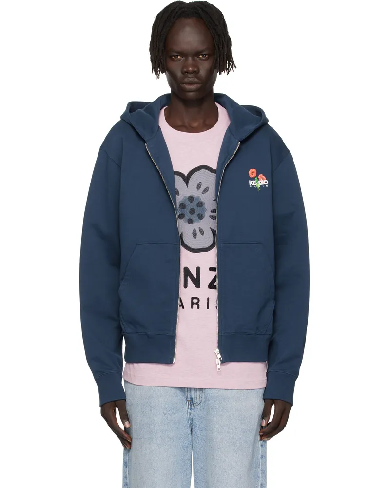 Kenzo Navy Kenzo Paris 'KENZO Archive Bouquet' Full-Zip Hoodie Midnight