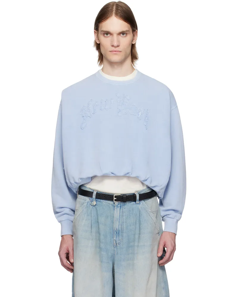R13 Blue 'New York' Balloon Crewneck Sweatshirt Light