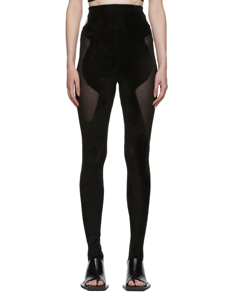 Dion Lee Black Chenille Intarsia Leggings Black