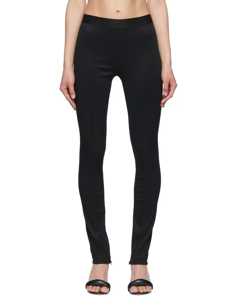 Helmut Lang Black Viscose Leggings Black