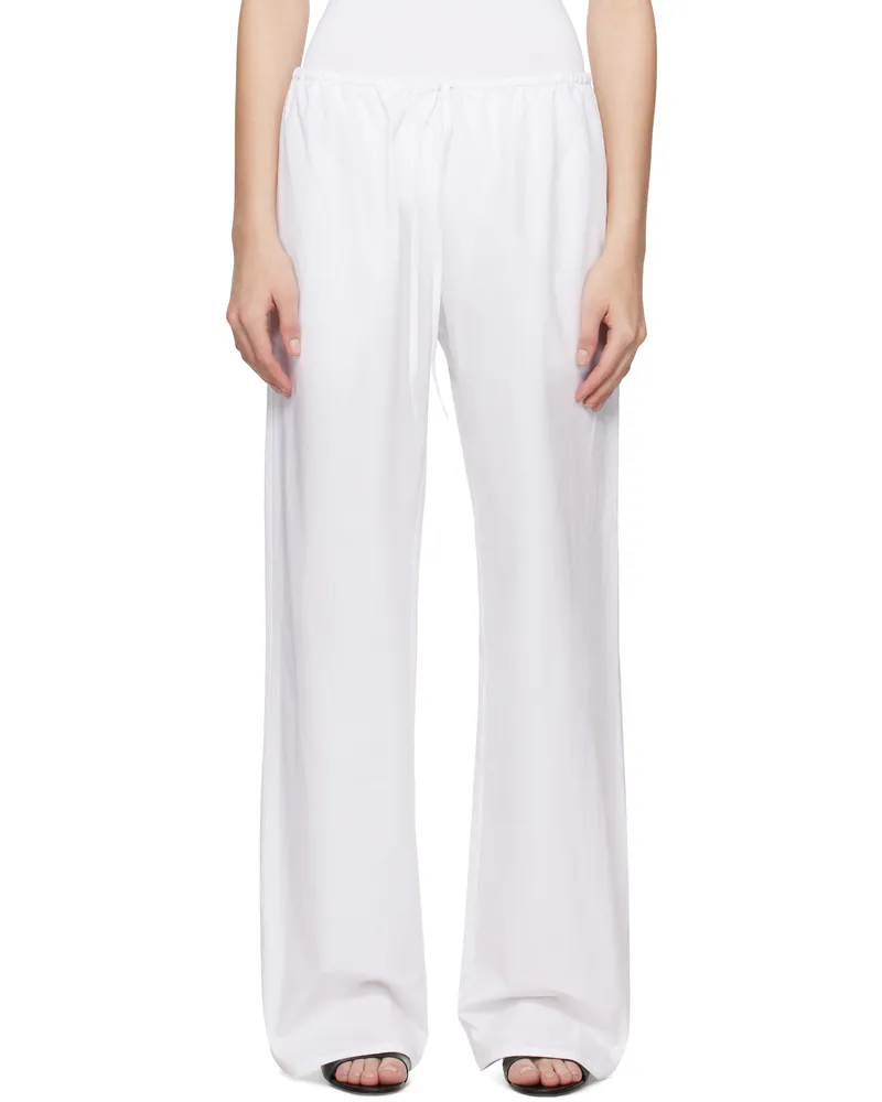 Matteau White Drawcord Trousers White