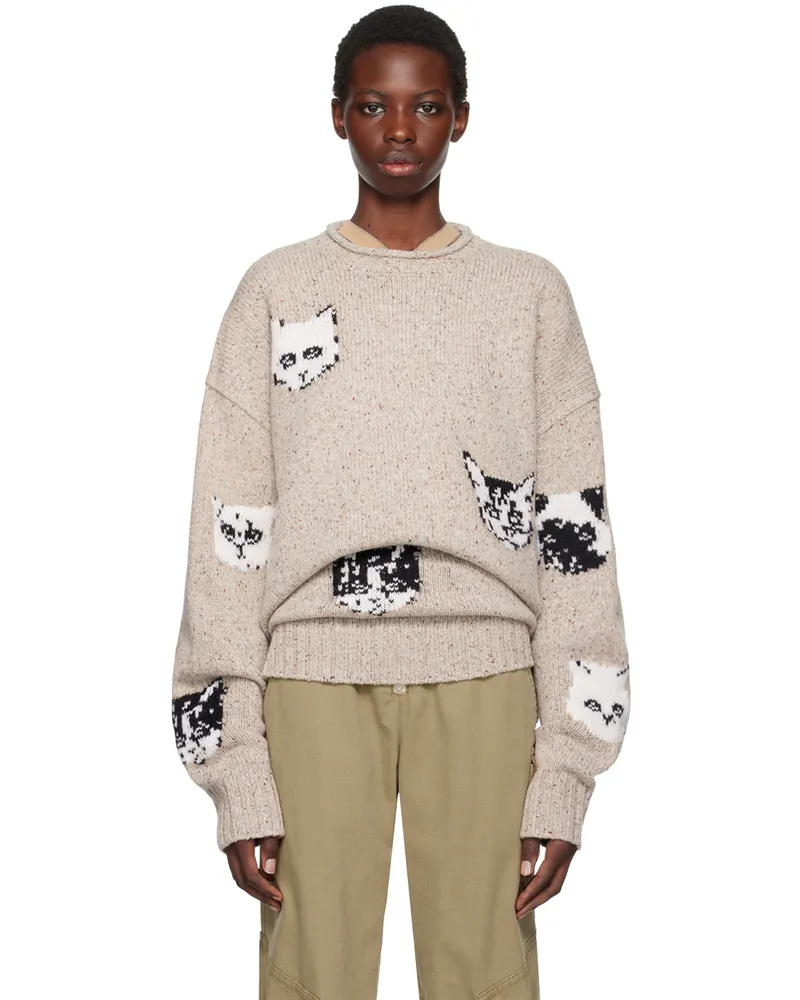 Acne Studios Beige Pattern Sweater Aek