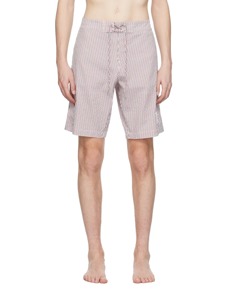Thom Browne White Stripe Swim Shorts 960