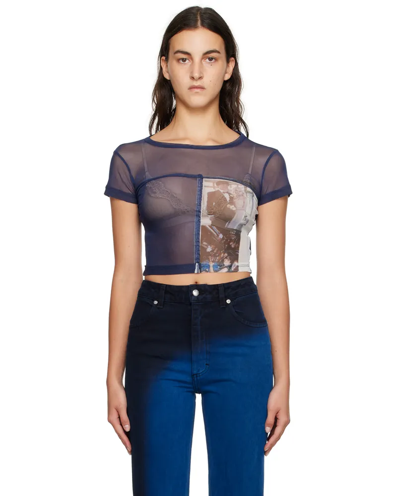 Eckhaus Latta Navy Prom T-Shirt Patchwork