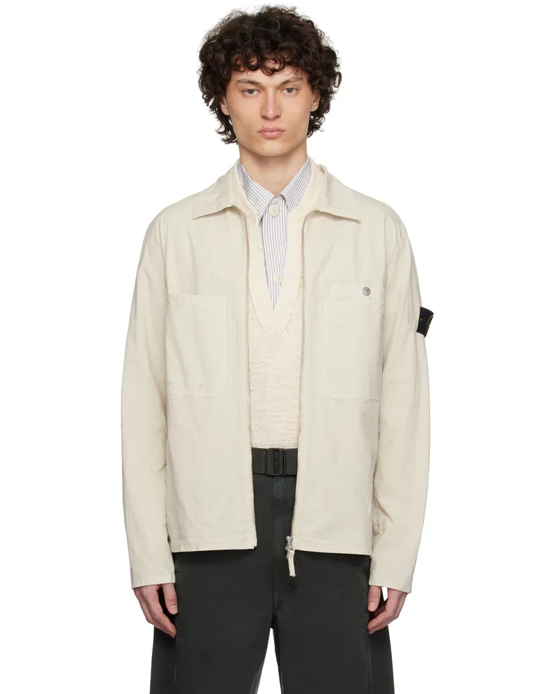 Stone Island Beige Mil-Spec Stretch Ripstop-TC Jacket V0095