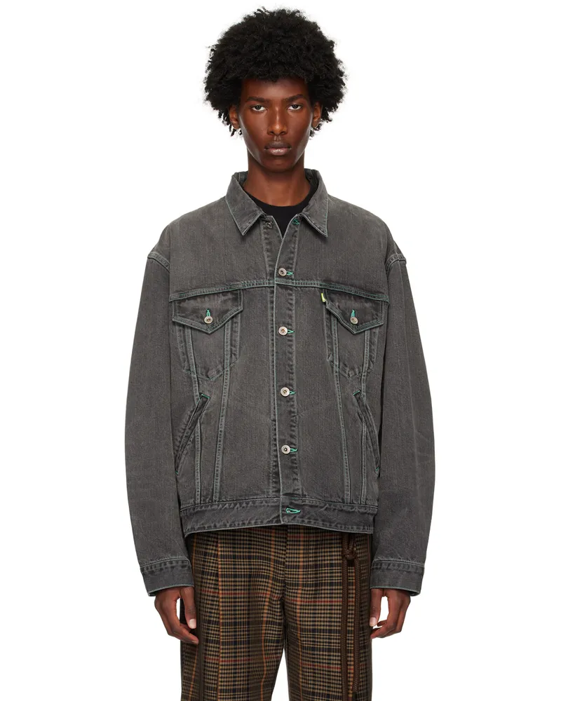 Doublet Black Care Denim Jacket Black