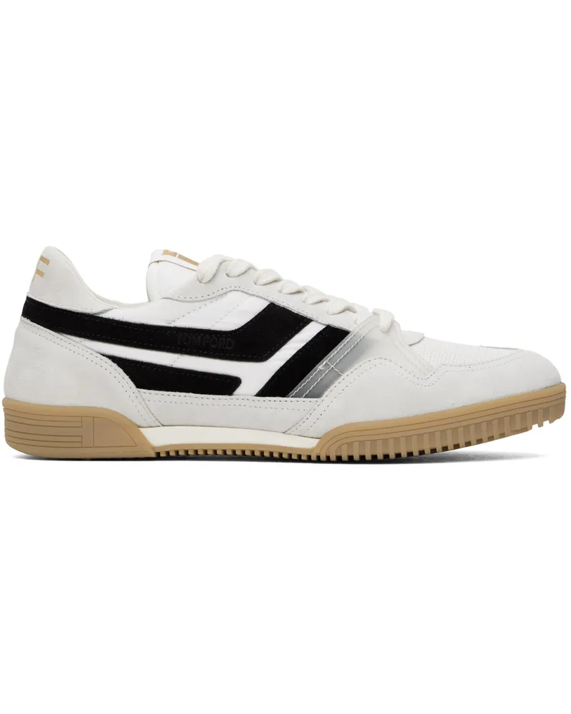 Tom Ford White & Black Suede Jackson Sneakers White