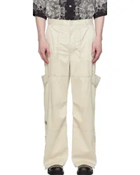 Acne Studios Beige Faded Faux-Leather Cargo Pants Aek