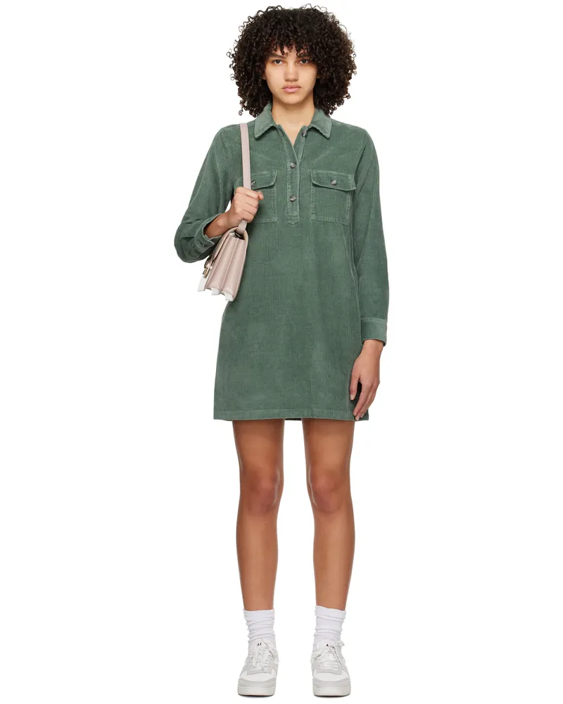 A.P.C. Green Mia Minidress Kac