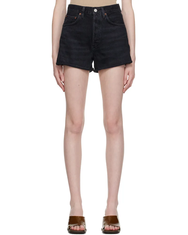 AGOLDE Black Dee Denim Shorts Slow