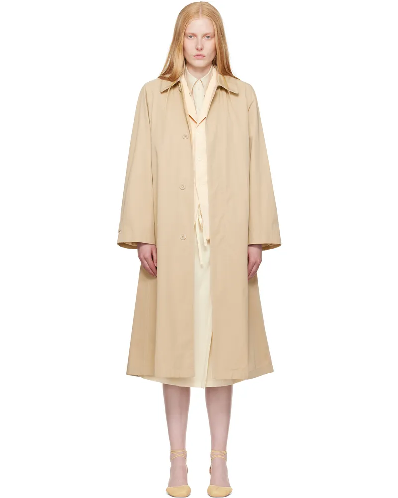 Christophe Lemaire Beige Compact Cotton Twill Overcoat Bg238