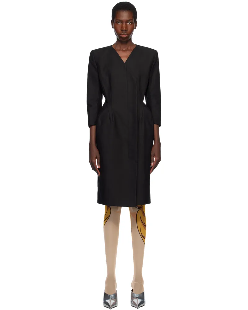 pushBUTTON Black Hourglass Midi Dress Black