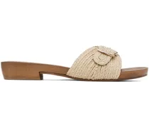 Beige Clover Slide Sandals