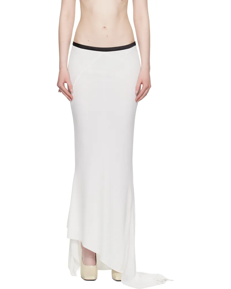 AARON ESH SSENSE Exclusive Bridal Capsule Asymmetric Fish Tail Maxi Skirt White